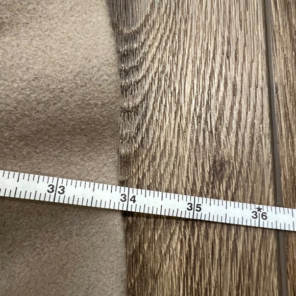 Badgley Mischa Wool Dress Coat Mixed Media Lace Leather Accents Sz S Taupe/Black - Picture 16 of 16